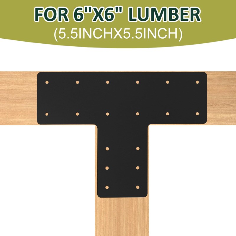 4 Pack 16.8x12'' T Post Brackets,T Flat Mending Plate,T Post