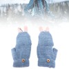 USB Heated Knitted Flap Gloves Half Finger 5V Winter Heating