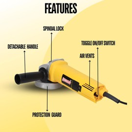 Inditrust Dumdaar Angle Grinder 950W 100% Copper Winding 801 Machine Model (Yellow)
