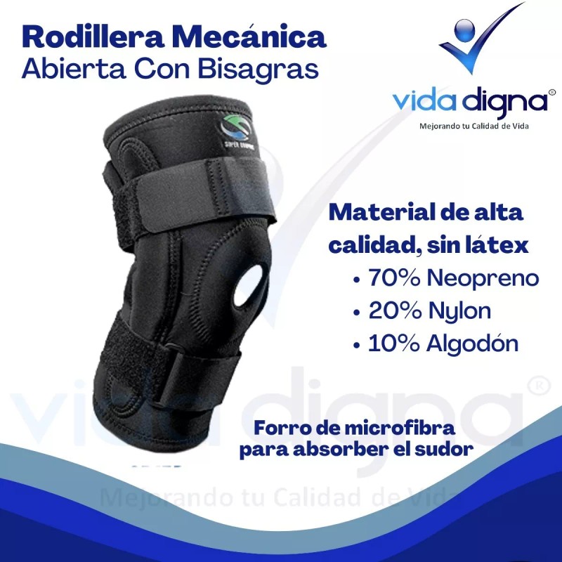 SuperConfort Rodillera Mecanica Abierta Con Varillas Laterales Ortopedica