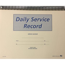 Daily Service Record Book - 50 Sheets/Book (W9)