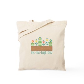 CafePress Live Love Laugh Grow Tote Bag Reusable Natural Beige Canvas Shopping Bag