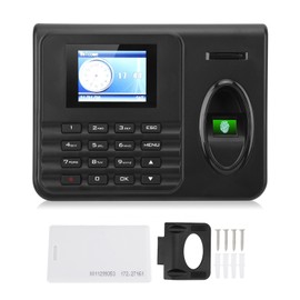 Attendance Machine Time Clock 2.4in Color Screen Biometrics Fingerprint Password Check In Out 100‑240VUK Plug