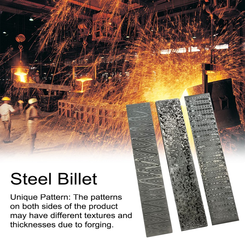 Damascus Steel Billet Patterned Steel Cutter Making Bar Embryo Forging