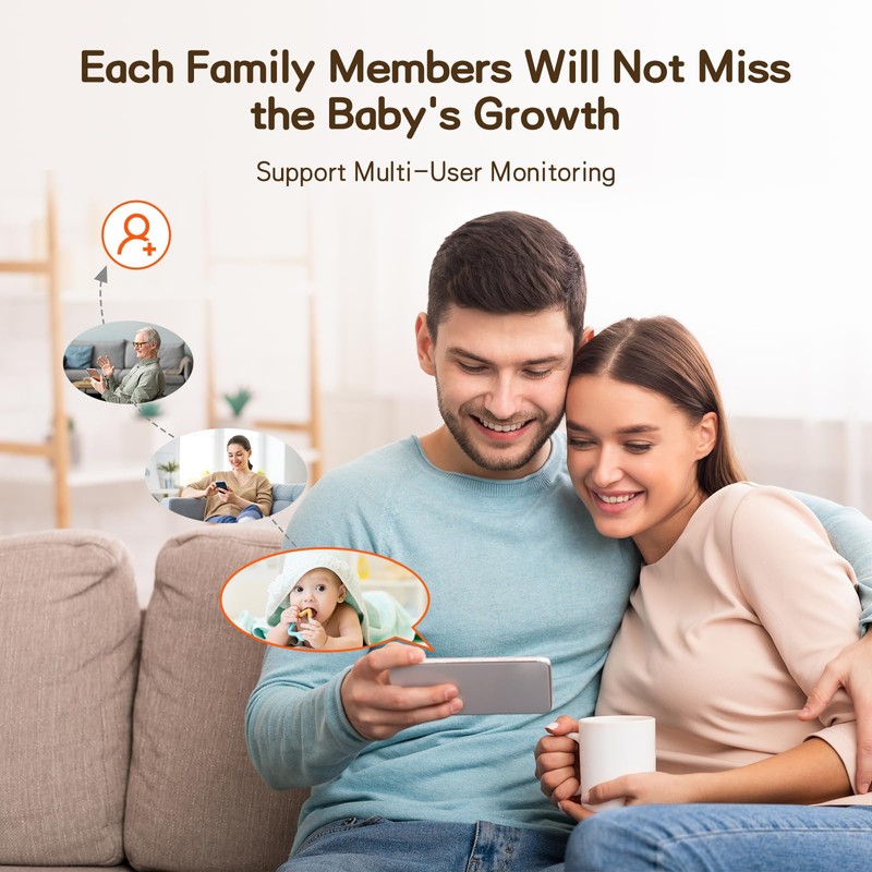 ACEBELL Smart WiFi Video Baby Monitor,2K HD Baby Camera with