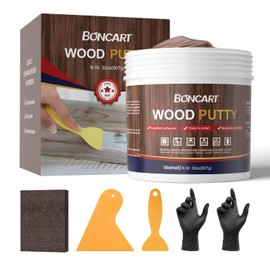 Boncart 32oz Wood Filler Putty - Walnut Paintable Furniture Repair Kit for Quickly Fixing Broken and Defective Wooden Items, MQNZ-09