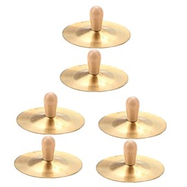Vaguelly 3 Pairs Horn Ringing Zills Finger Cymbals Belly Finger Cymbal Small Hand Cymbals Dandiya Sticks Finger Cymbal Timbales Tabla Metal Portable Instrument Child