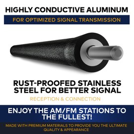 7-Inch Antenna Mast for Toyota Sequoia (2001-2009) – Highly Durable Premium Short Antenna – Car Wash-Proof Radio Antenna for FM AM – Rugged Black Design – Toyota Sequoia Accessories