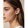 Silver Sapphire Stud Earrings for Women Cute Heart Studs September