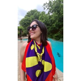 Kingdom of IRAN women silk feel  Derafshe Kavyani Scarf Flag  IRAN     دستمال گردن شیرو خورشید