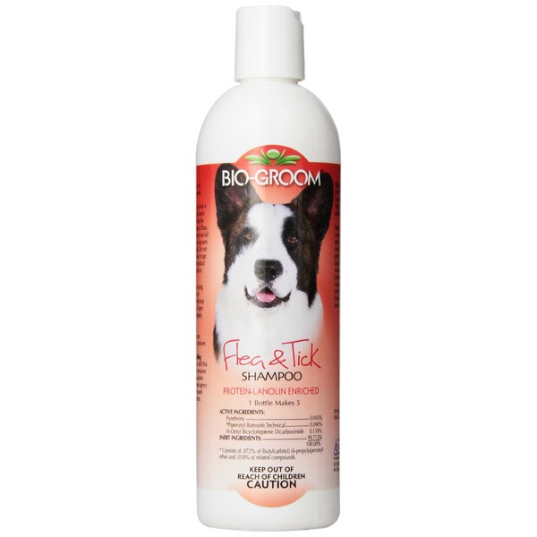 Bio-Groom Flea & Tick Dog Shampoo – Flea and Tick Prevention for Dogs, Cat Flea Treatment, Cruelty-Free, Made in USA, Natural Tick Repellent, Protein-Lanolin Shampoo – 12 fl oz 1-Pack