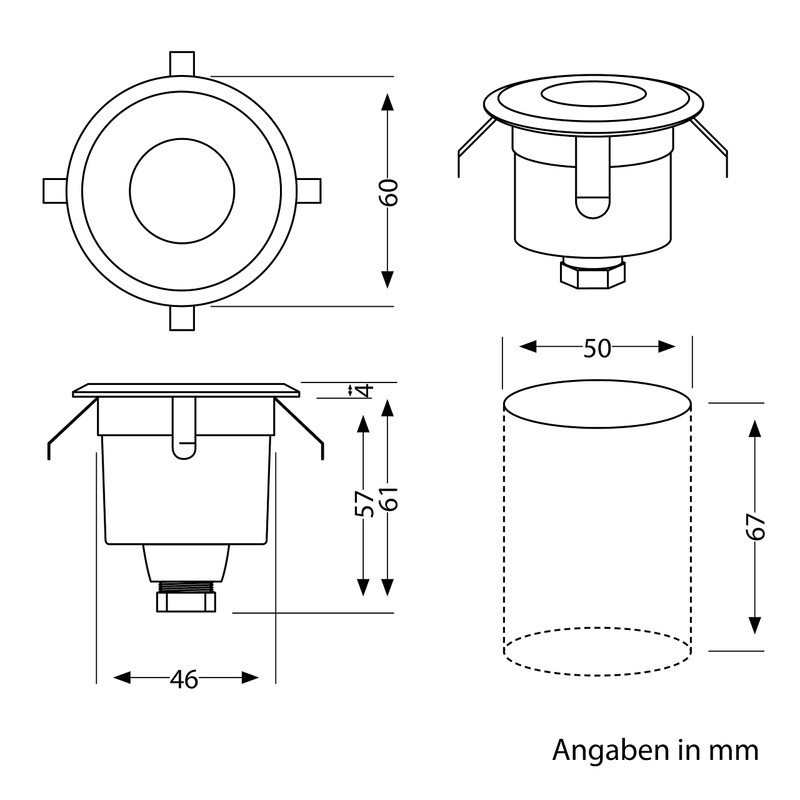Parlat LED Recessed Ground Light AGENA For Outdoor, Cold White,