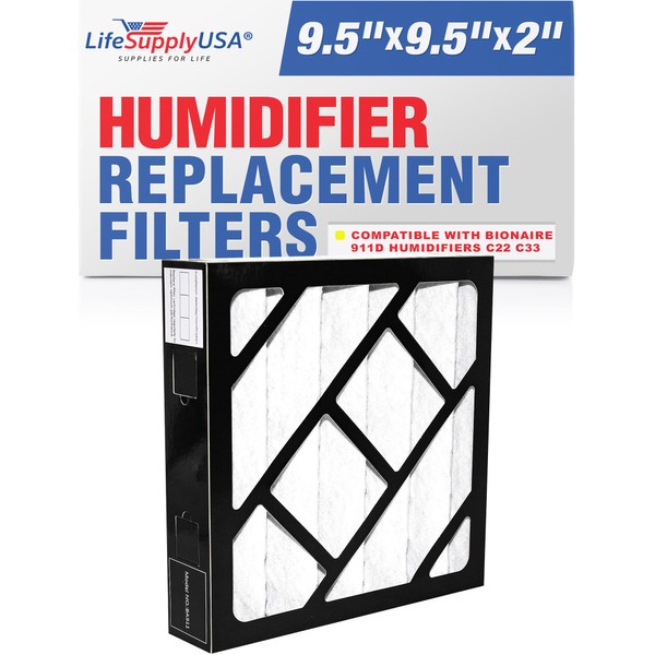 LifeSupplyUSA Air Filter Replacement Compatible with Bionaire 911D Humidifiers C22 C33 W2 W6 W7 W9 W25 W0210 W0305 W0310 W0340 W0840 W2845