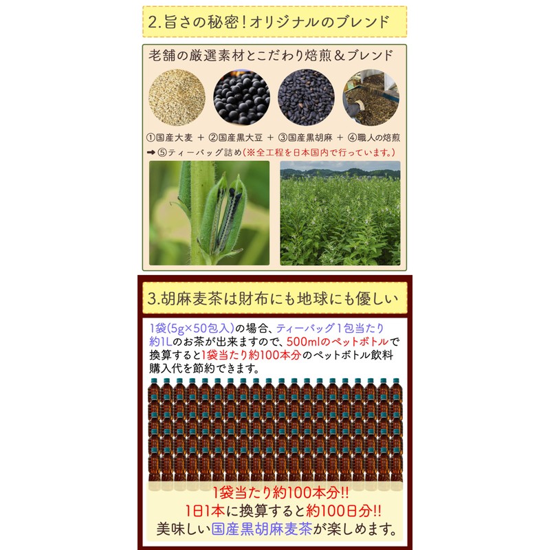Japanese Black Sesame Barley Tea Bag 0.2 oz (5 g)