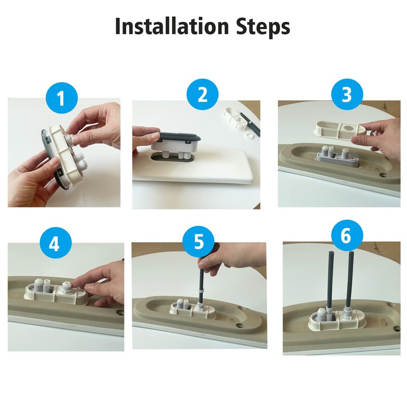 WinZo BT040BK Oval Round Push Button For Dual Flush Toilet