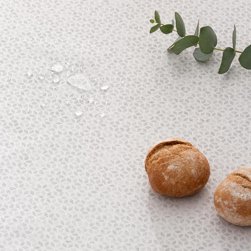 GAMUSI Tilu Rectangular Lurex Silver Thread Jacquard Waterproof Tablecloth 140