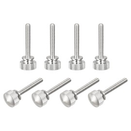 uxcell Knurled Thumb Screws, M3x20mm Brass Shoulder Bolts Grip Knobs Fasteners, Nickel Plated 8Pcs
