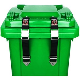 Trash Can Lid Lock,2 Pack Secure Garbage Can Lock For Animals,Adjustable Bear Proof Trash Can Lock For Outdoor Bins,Black Bear & Raccoon Resistant,Upgraded Self-tapping Screws,Fits Multiple Sizes Cans