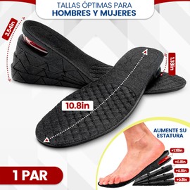 LENGSIDA Plantillas Aumentadoras de Altura Hombre y Mujer, Zapatos de Crecer Altura deAjustables, 3cm, 5cm, 7cm, 9cm, Plantillas para Hombre Transpirables, Plantilla para Altura 4 Capas, Cortadas a Medida