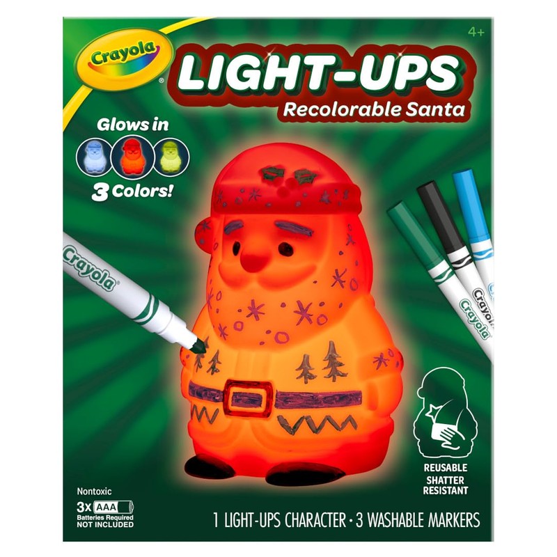 Crayola Light-Ups - Santa, Light Up Santa Toy, Reusable Holiday