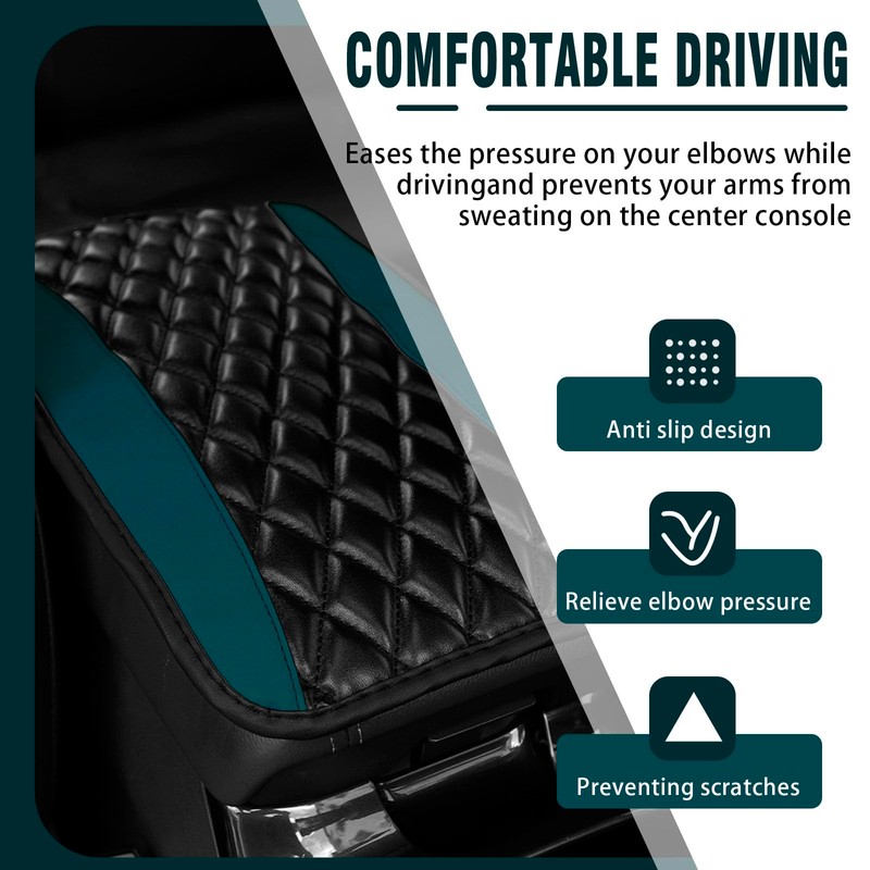 Couslcd Auto Center Console Pad, Universal Waterproof Armrest Seat Box