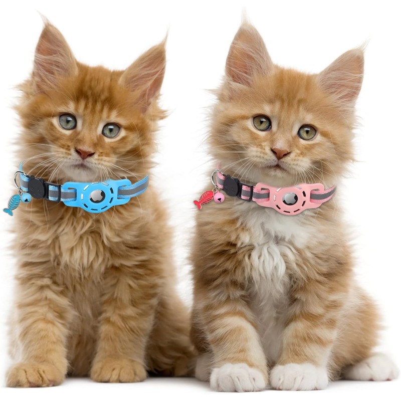 Diyife 2 Pzs Collar para Gatos para AirTag, con Hebilla