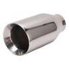 Single Outlet Exhaust Tip Silver Stainless Steel Beveled Mouth Straight
