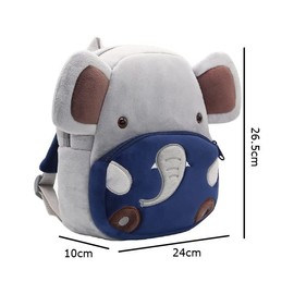 Voarge Toddler Backpack, Toddler School Bag, Cartoon Kids Backpack Animal Cartoon Mini Bag Plush Kids Backpack, for Baby 1-5 Years, Elephant, multicoloured