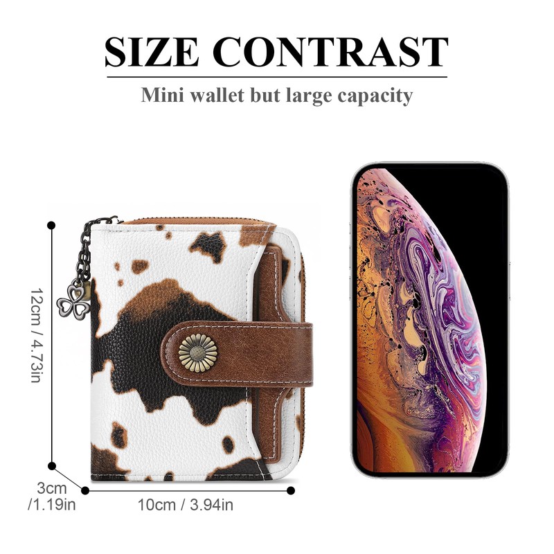 SENDEFN Purses for Women Genuine Leather Small Bifold Compact Womens