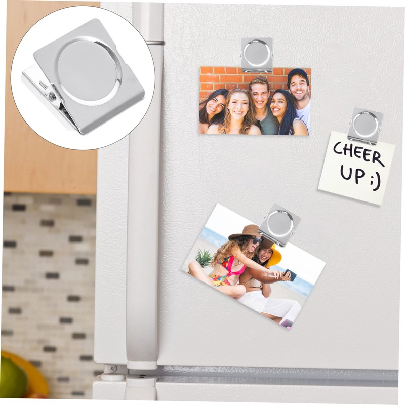 jojofuny 6Pcs Magnetic Clips for Refrigerator Strong Metal Memo Clips