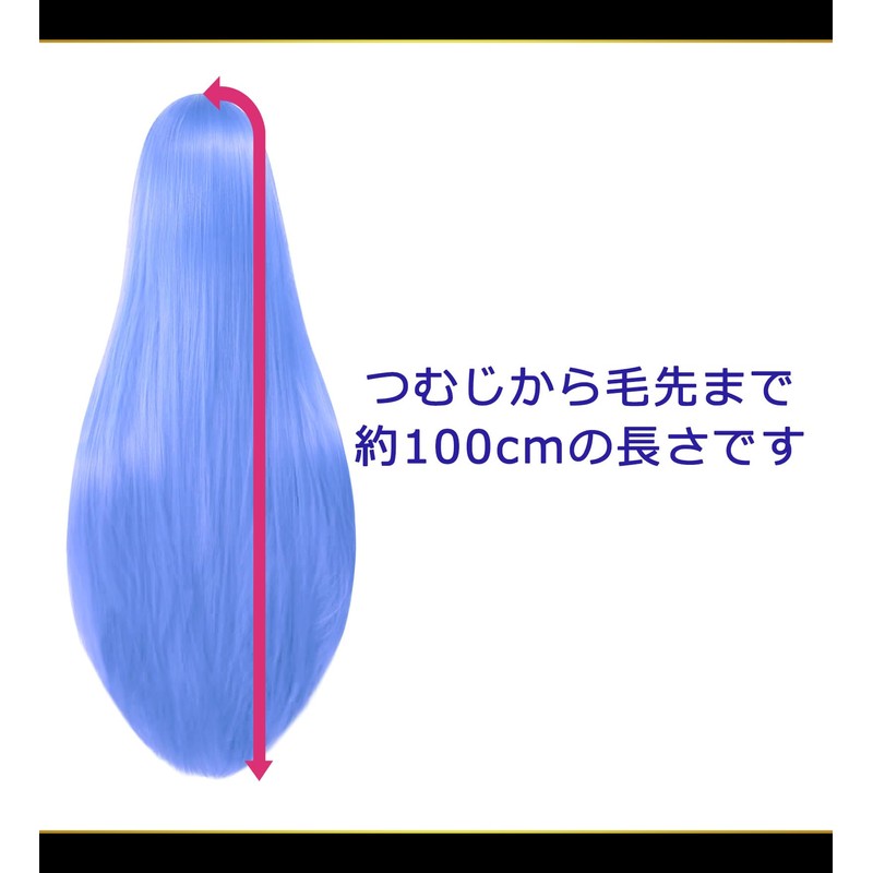 CaseEden 6142 Premium Cosplay Wig, Smooth, Long Hair, 39.4 inches