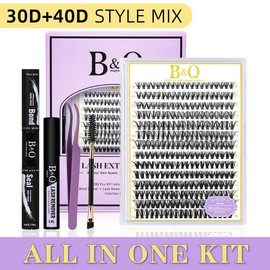 B&Qaugen 30D+40D Lash Kit l Natural Look Long Lasting Lashes Beginner Friendly Eyelashes with Bond&Seal Remover Extensions at Home #TikTokShopBacktoSchool:_ONLY LASH 50D 9-16MIX