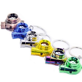 LED-Mafia Electric Turbo Keyring with Sound & Light Turbocharger Keychain Chrome Metal Pendant Key (Purple), purple