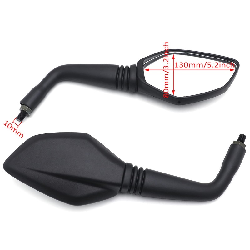 HTTMT- Black Right & Left Rearview Mirrors Compatible with KT