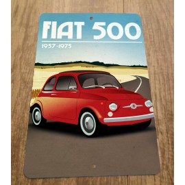 Fiat 500 1957-1975 Artwork 8x12 Metal Wall Car Sign Garage Poster