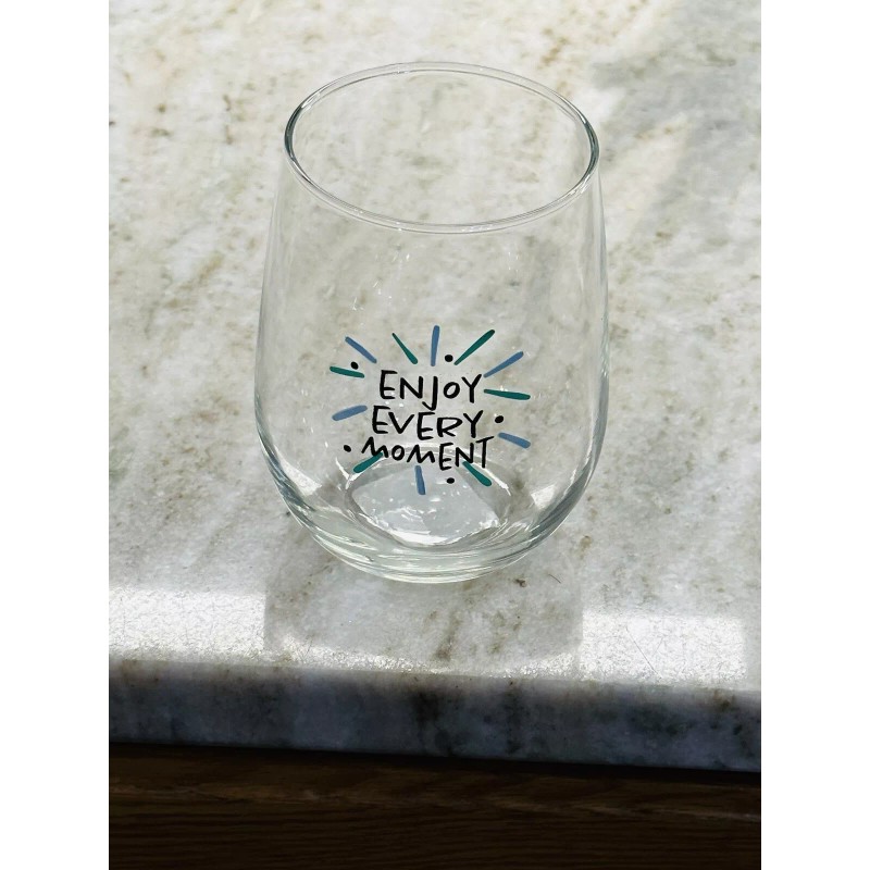 Cristar “Enjoy Every Moment ”. 16.8 oz Inspirational Seamless Bear/Wine