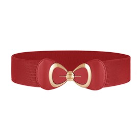 SUOSDEY Women Elastic Wide Waist Belt for Dress Stretch Waist Belt with Bow Buckle
