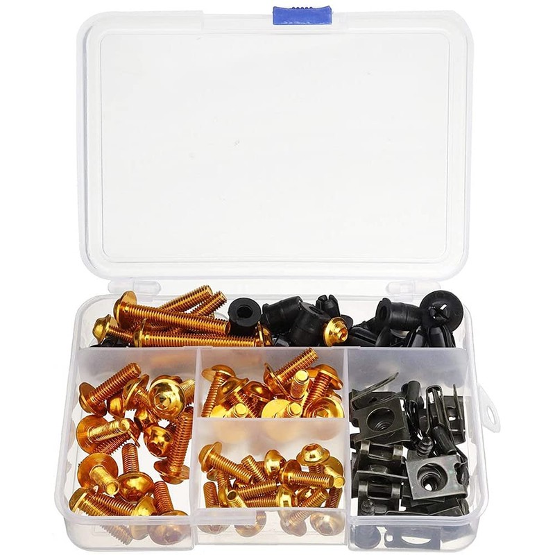 ANCLLO 177pcs Motorcycle Fairing Bumpers Panel Bolts Kit Body Fastener