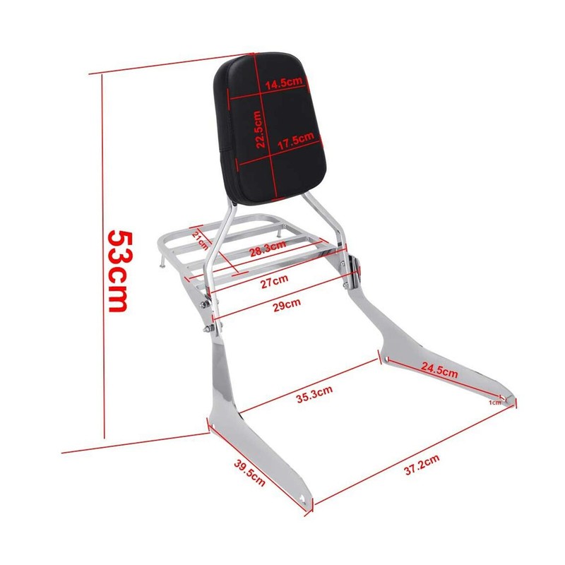 Passanger Backrest Sissy Bar + Luggage Rack for Yamaha V
