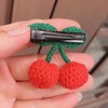6 Pcs Red Cherry Hair Clips Crochet Mini Sweet Cherry