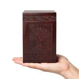 SOITIS Tree of Life Urns for Human Ashes Wood Urns for Ashes Small Urns for Human Ashes Urns for Human Ashes for Adult Men Women Decorative Urn Burial Funeral Keepsake Urns for Ashes