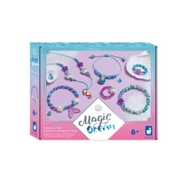 Janod - 6 Jewels to Create - Mermaid Theme - Jewelery Workshops - Children's Creative Leisure Kit - Learning Fine Motor Skills and Concentration - From 6 years old - J09126
