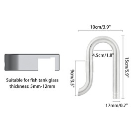 MiOYOOW Aquarium Inlet Drain Pipe, Aquarium Filter Pipe, Stainless Steel Inlet Drain Pipes, Stainless Steel Inlet Drain Lily Water Pipe with Aluminium Alloy Mounting Clamp for Small Aquarium