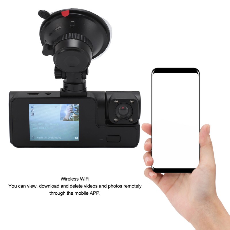 3 Channel Dash Cam Wireless WiFi Car Camera Infrared Night