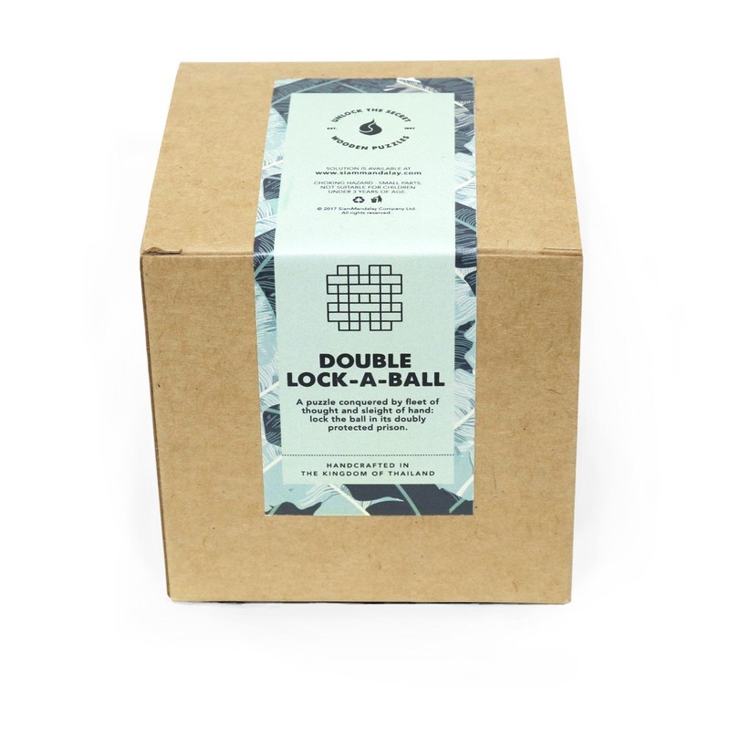 Double Lock-a-Ball Brain Teaser: Mechanical Interlocking 3D Wooden Puzzle for