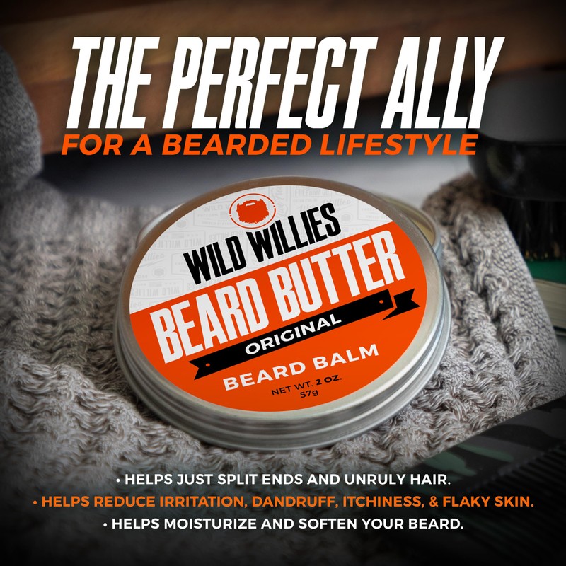 Wild Willies Premium Beard Balm Leave-In Conditioner Natural, Organic Ingredients