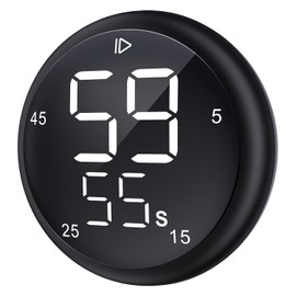 Küchen Timer, Smart Produktivität Timer, Magnetischer Digitial Timer, Schreibtisch Timer im Klassenzimmer, ADHD Timer für Kinder, Countdown Timer mit 5 15 25 45 Mins Shortcut Einstellung (schwarz)
