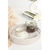 HITOMEN 11.8" Hand-Woven Round Rattan Serving Tray Decorative Wicker Trays