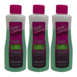 Lady's Choice "Ultra Fast-Acting" Nail Polish Remover, 6oz. (177ml) (Pack of 3)
