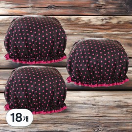 3Sun dyed vinyl perm roll waterproof double shower hair cap 18 pcs black pink / 쓰리썬 염색비닐 파마롤 방수 이중 샤워 헤어캡 18개 블랙핑크